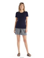Icebreaker Women Merino Tech Lite II Short Sleeve T-Shirt Z04NXR602 Clothing Midnight Navy - Image 2