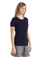 Icebreaker Women Merino Tech Lite II Short Sleeve T-Shirt Z04NXR602 Clothing Midnight Navy