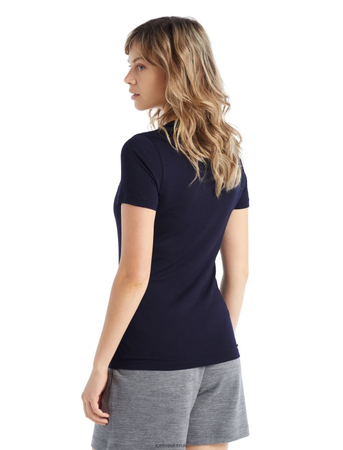 Icebreaker Women Merino Tech Lite II Short Sleeve T-Shirt Z04NXR602 Clothing Midnight Navy - Image 3