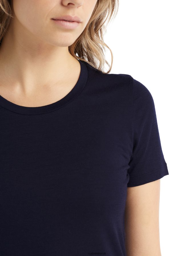 Icebreaker Women Merino Tech Lite II Short Sleeve T-Shirt Z04NXR602 Clothing Midnight Navy - Image 4