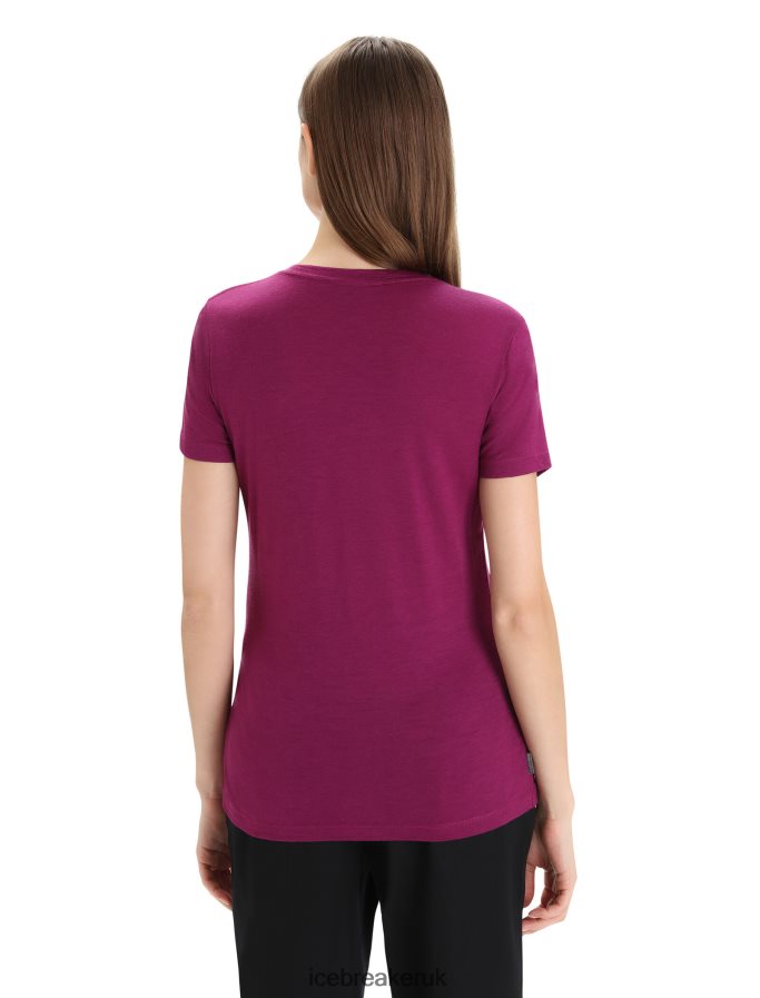Icebreaker Women Merino Tech Lite II Short Sleeve T-Shirt Z04NXR604 Clothing Go Berry - Image 2