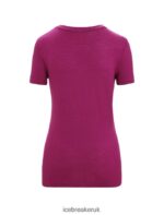 Icebreaker Women Merino Tech Lite II Short Sleeve T-Shirt Z04NXR604 Clothing Go Berry - Image 7