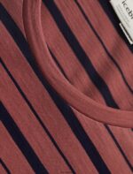 Icebreaker Women Merino Wave Short Sleeve Stripe T-Shirt Z04NXR922 Clothing Grape/Midnight Navy - Image 6