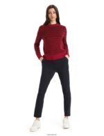 Icebreaker Women Merino Waypoint Crewe Sweater Z04NXR822 Clothing Cherry/Espresso - Image 3