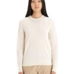 Icebreaker Women Merino Wilcox Long Sleeve Sweater Z04NXR720 Clothing Chalk
