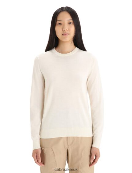 Icebreaker Women Merino Wilcox Long Sleeve Sweater Z04NXR720 Clothing Chalk
