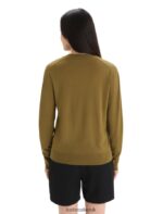 Icebreaker Women Merino Wilcox Long Sleeve V Neck Sweater Z04NXR722 Clothing Algae - Image 2