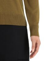 Icebreaker Women Merino Wilcox Long Sleeve V Neck Sweater Z04NXR722 Clothing Algae - Image 5