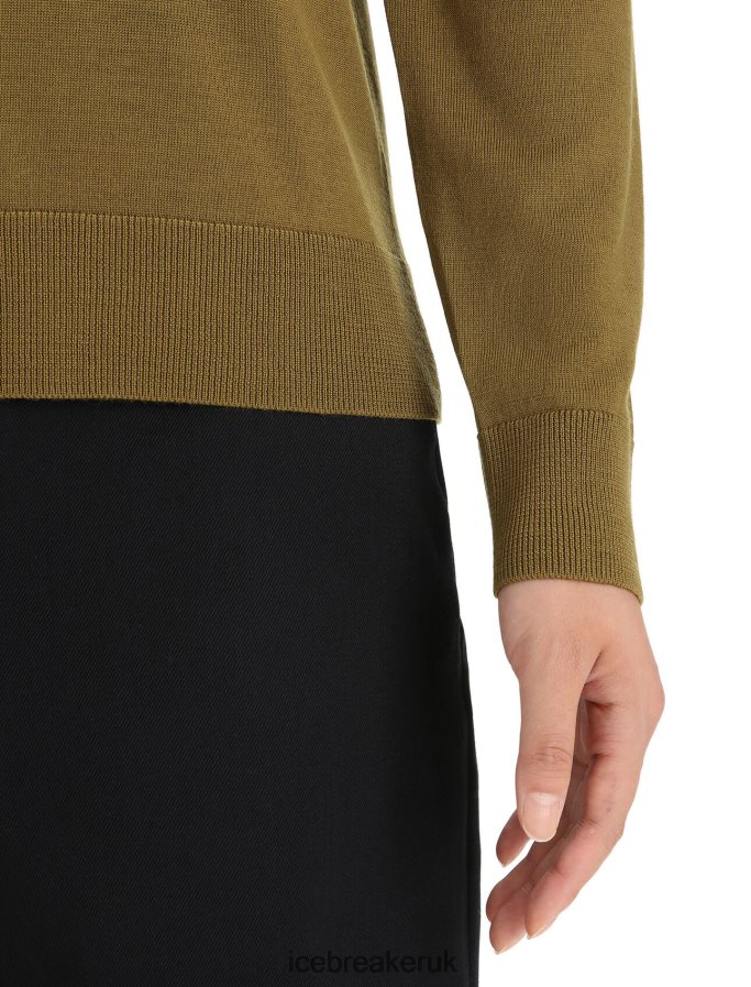 Icebreaker Women Merino Wilcox Long Sleeve V Neck Sweater Z04NXR722 Clothing Algae - Image 5