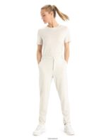 Icebreaker Women MerinoFine Interlock Pants Z04NXR856 Clothing Ecru Heather - Image 3