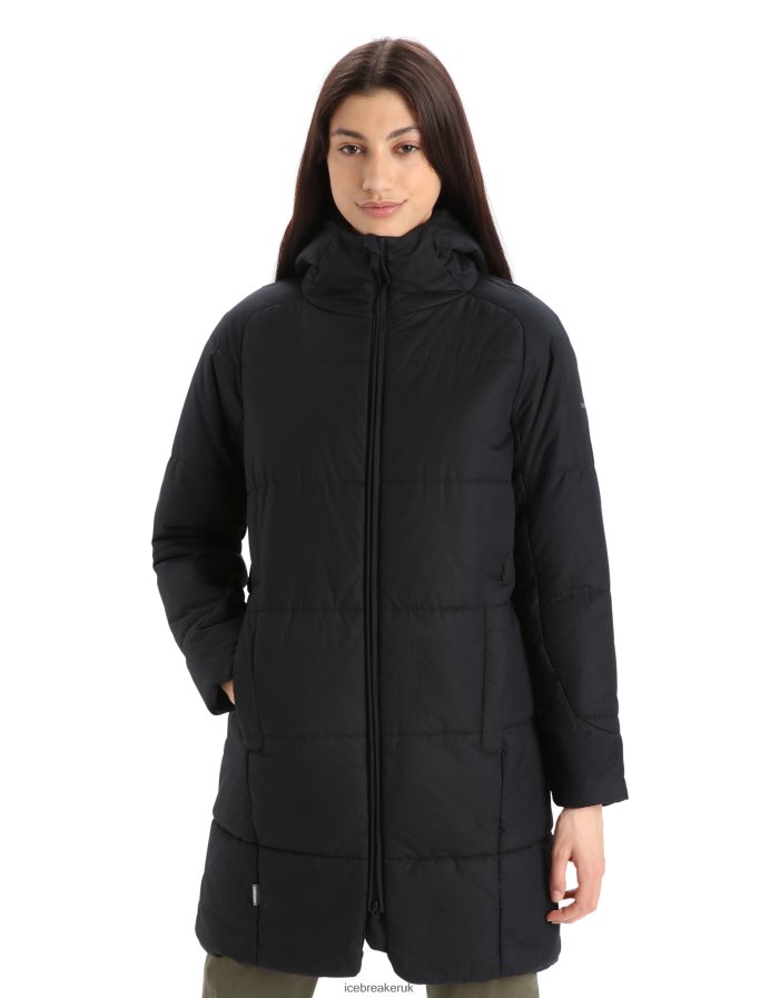 Icebreaker Women MerinoLoft Collingwood II 3Q Hooded Jacket Z04NXR685 Clothing Black - Image 1