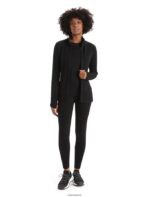 Icebreaker Women RealFleece Merino Elemental Long Sleeve Zip Jacket Z04NXR901 Clothing Black - Image 4