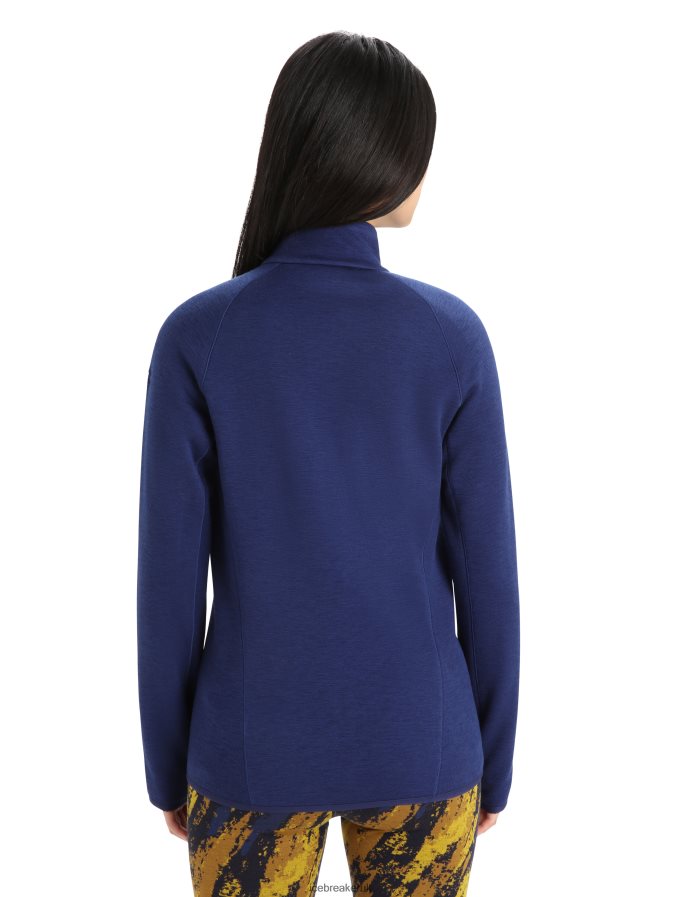 Icebreaker Women RealFleece Merino Elemental Long Sleeve Zip Jacket Z04NXR902 Clothing Royal Navy - Image 2