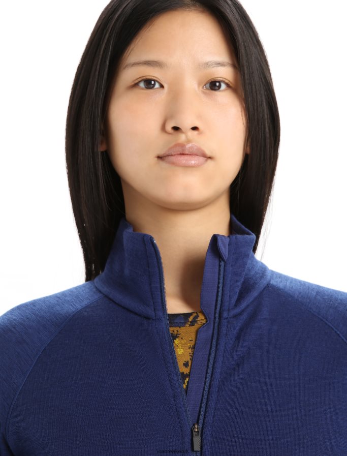 Icebreaker Women RealFleece Merino Elemental Long Sleeve Zip Jacket Z04NXR902 Clothing Royal Navy - Image 4