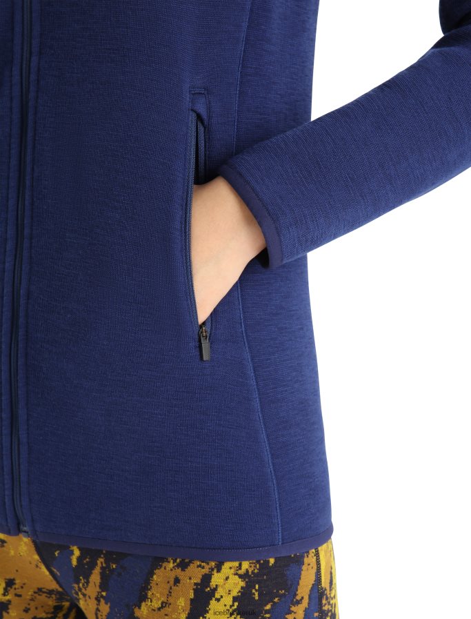 Icebreaker Women RealFleece Merino Elemental Long Sleeve Zip Jacket Z04NXR902 Clothing Royal Navy - Image 6