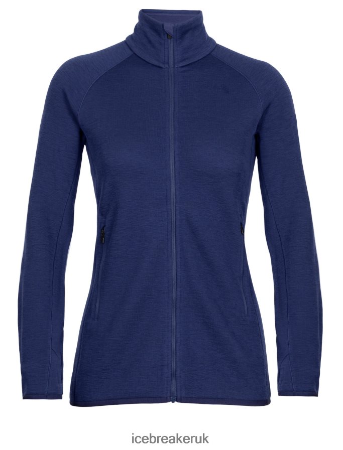 Icebreaker Women RealFleece Merino Elemental Long Sleeve Zip Jacket Z04NXR902 Clothing Royal Navy - Image 7
