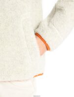 Icebreaker Women RealFleece Merino High Pile Long Sleeve Zip Cardigan Z04NXR873 Clothing Ecru Heather/Flash - Image 7