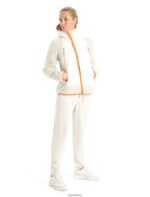 Icebreaker Women RealFleece Merino High Pile Long Sleeve Zip Hood Z04NXR876 Clothing Ecru Heather/Snow - Image 3