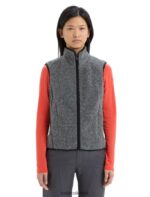 Icebreaker Women RealFleece Merino High Pile Vest Z04NXR678 Clothing Gritstone Heather