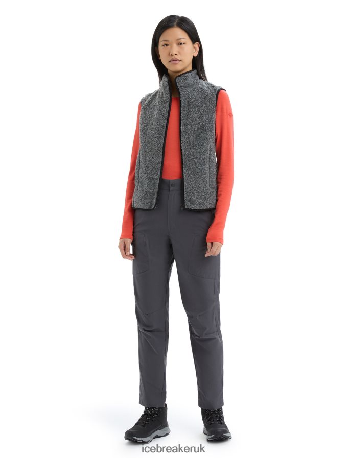 Icebreaker Women RealFleece Merino High Pile Vest Z04NXR678 Clothing Gritstone Heather - Image 3