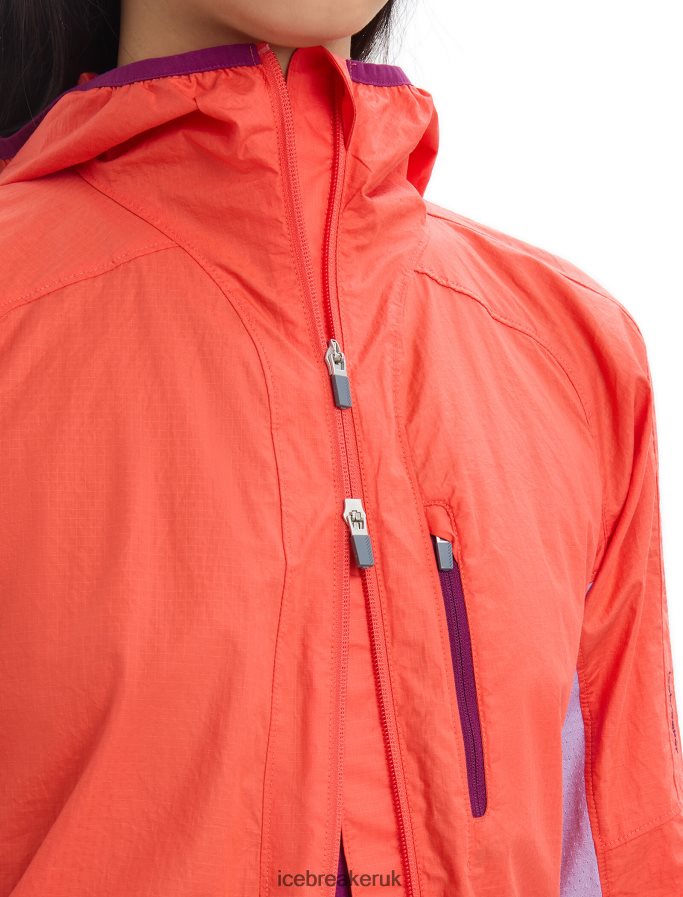 Icebreaker Women Shell+ Merino Cotton Windbreaker Z04NXR680 Clothing Vibrant Earth/Purple Gaze - Image 5