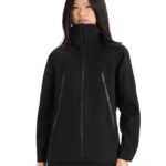 Icebreaker Women Shell+ Merino Hooded Jacket Z04NXR827 Clothing Black