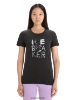 Icebreaker Women Tencel Cotton Short Sleeve T-Shirt Natural Z04NXR666 Clothing Black