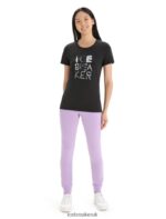Icebreaker Women Tencel Cotton Short Sleeve T-Shirt Natural Z04NXR666 Clothing Black - Image 3