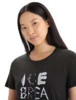 Icebreaker Women Tencel Cotton Short Sleeve T-Shirt Natural Z04NXR666 Clothing Black - Image 4