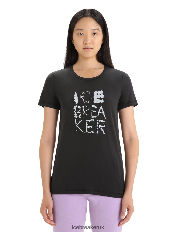 Icebreaker Women Tencel Cotton Short Sleeve T-Shirt Natural Z04NXR666 Clothing Black - Image 1