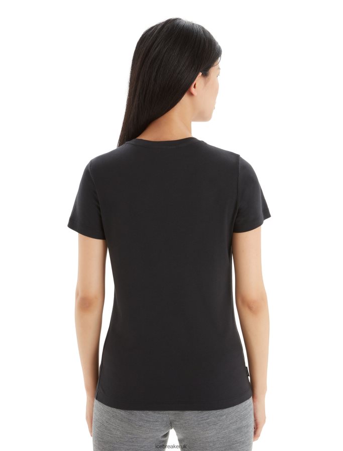 Icebreaker Women Tencel Cotton Short Sleeve T-Shirt Z04NXR639 Clothing Black - Image 2