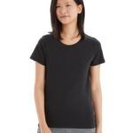 Icebreaker Women Tencel Cotton Short Sleeve T-Shirt Z04NXR639 Clothing Black