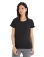 Icebreaker Women Tencel Cotton Short Sleeve T-Shirt Z04NXR639 Clothing Black