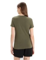 Icebreaker Women Tencel Cotton Short Sleeve T-Shirt Z04NXR642 Clothing Loden - Image 2