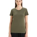 Icebreaker Women Tencel Cotton Short Sleeve T-Shirt Z04NXR642 Clothing Loden