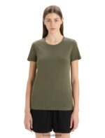 Icebreaker Women Tencel Cotton Short Sleeve T-Shirt Z04NXR642 Clothing Loden