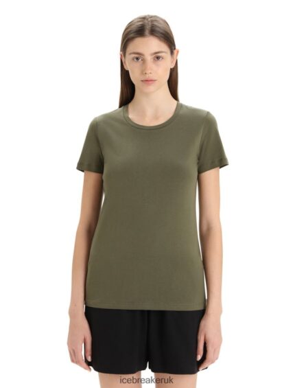 Icebreaker Women Tencel Cotton Short Sleeve T-Shirt Z04NXR642 Clothing Loden