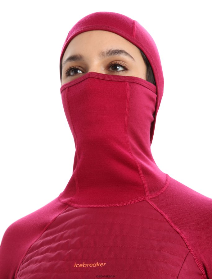Icebreaker Women ZoneKnit Merino Insulated Long Sleeve Thermal Hoodie Z04NXR890 Clothing Cherry - Image 4