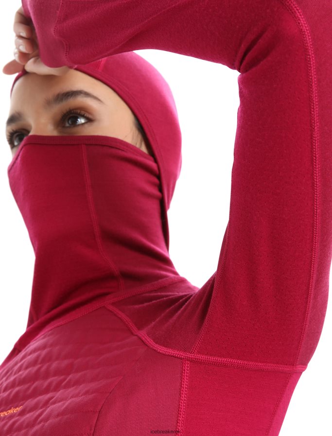 Icebreaker Women ZoneKnit Merino Insulated Long Sleeve Thermal Hoodie Z04NXR890 Clothing Cherry - Image 5