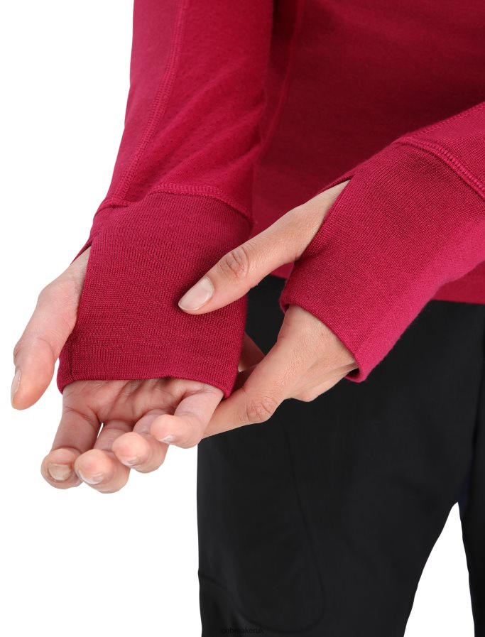 Icebreaker Women ZoneKnit Merino Insulated Long Sleeve Thermal Hoodie Z04NXR890 Clothing Cherry - Image 6