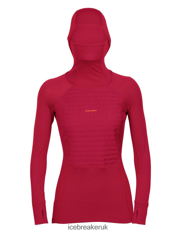 Icebreaker Women ZoneKnit Merino Insulated Long Sleeve Thermal Hoodie Z04NXR890 Clothing Cherry - Image 7