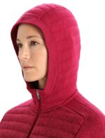 Icebreaker Women ZoneKnit Merino Insulated Long Sleeve Zip Hoodie Into the Deep Z04NXR888 Clothing Cherry/Espresso - Image 4