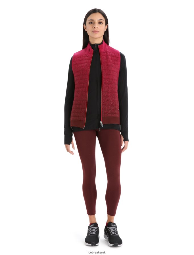Icebreaker Women ZoneKnit Merino Insulated Vest Into the Deep Z04NXR884 Clothing Cherry/Espresso - Image 3