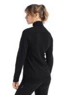 Icebreaker Women ZoneKnit Merino Long Sleeve Half Zip Z04NXR724 Clothing Black - Image 2
