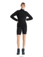 Icebreaker Women ZoneKnit Merino Long Sleeve Half Zip Z04NXR724 Clothing Black - Image 3