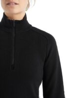 Icebreaker Women ZoneKnit Merino Long Sleeve Half Zip Z04NXR724 Clothing Black - Image 5
