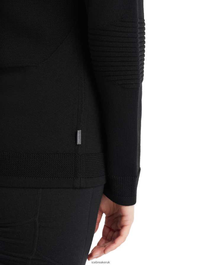 Icebreaker Women ZoneKnit Merino Long Sleeve Half Zip Z04NXR724 Clothing Black - Image 7