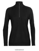 Icebreaker Women ZoneKnit Merino Long Sleeve Half Zip Z04NXR724 Clothing Black - Image 9