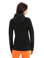 Icebreaker Women ZoneKnit Merino Long Sleeve Zip Hoodie Z04NXR712 Clothing Black - Image 2