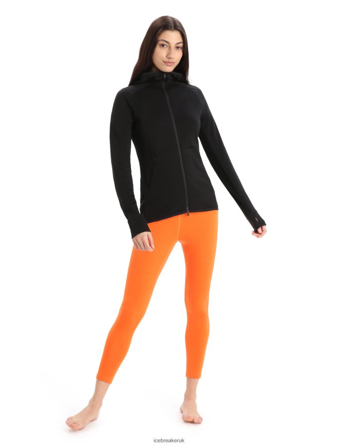 Icebreaker Women ZoneKnit Merino Long Sleeve Zip Hoodie Z04NXR712 Clothing Black - Image 3